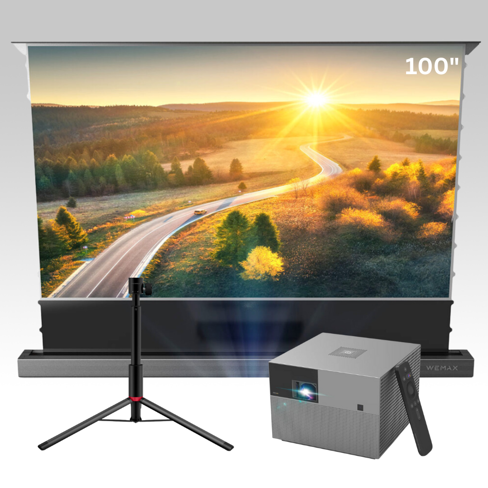 WEMAX Vogue Pro DLP 1080P Projector and 100 inch Electric Floor